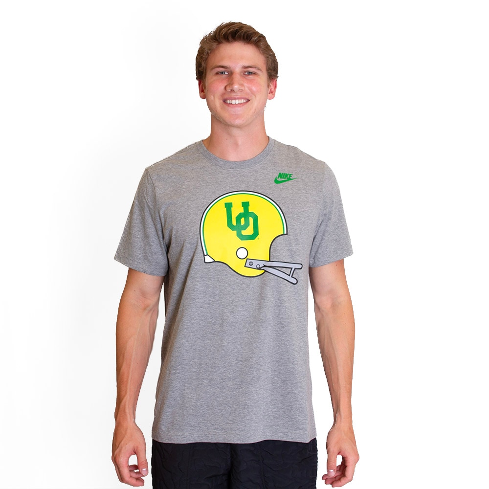 Interlocking UO, Nike, Grey, Crew Neck, Cotton, Men, Football, Legacy, Helmet design, T-Shirt, 798791